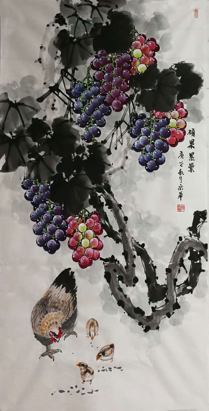 韩宗华笔下葡萄晶莹剔透,娇艳欲滴__财经头条