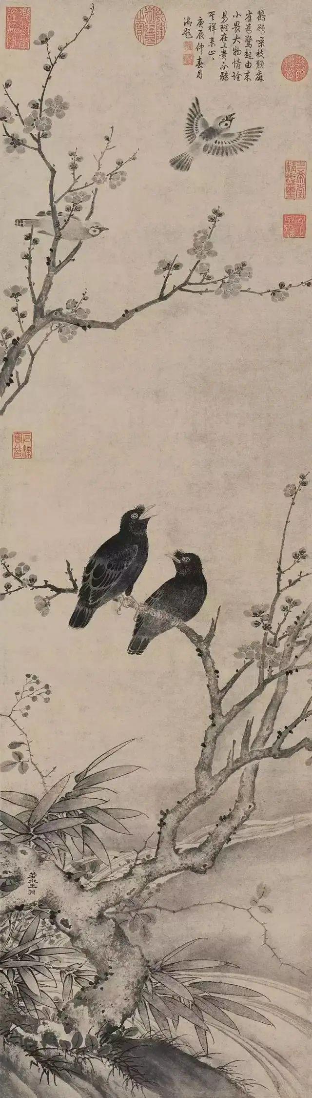 元代王渊的水墨花鸟画__财经头条