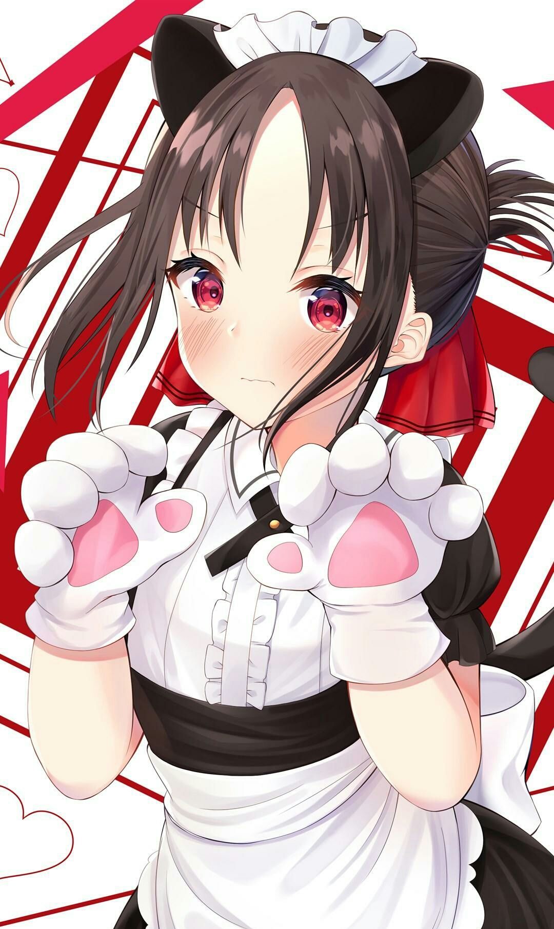 动漫美少女:四宫辉夜大小姐的猫耳女仆装,快来向她告白吧!