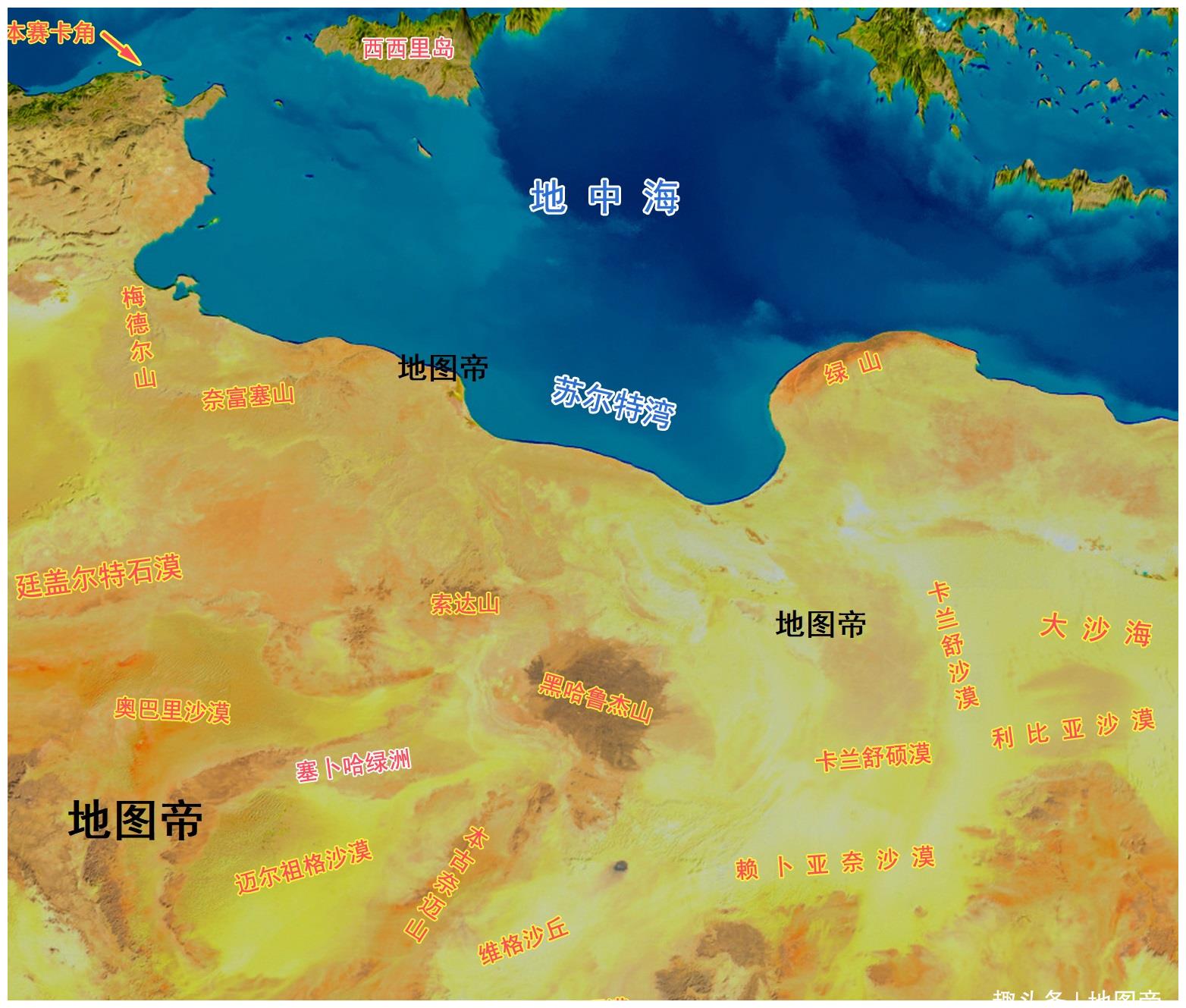 利比亚为何易攻难守看地图一目了然