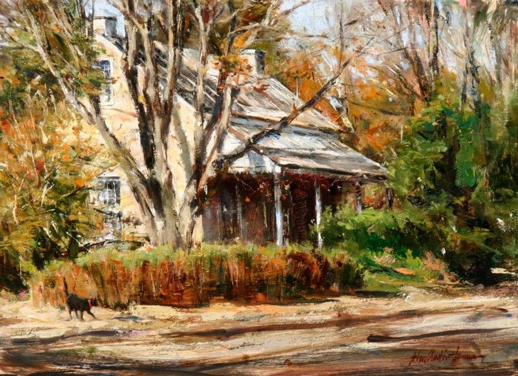 风景乡村小景美国油画家约翰奥斯汀汉娜的作品欣赏