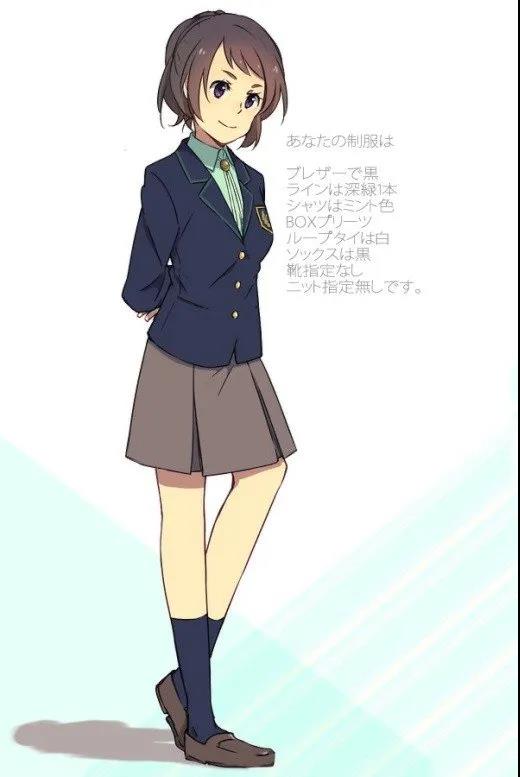 绘画素材超可爱的jk小姐姐制服参考