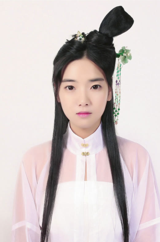 明风发髻图解单侧高发髻造型