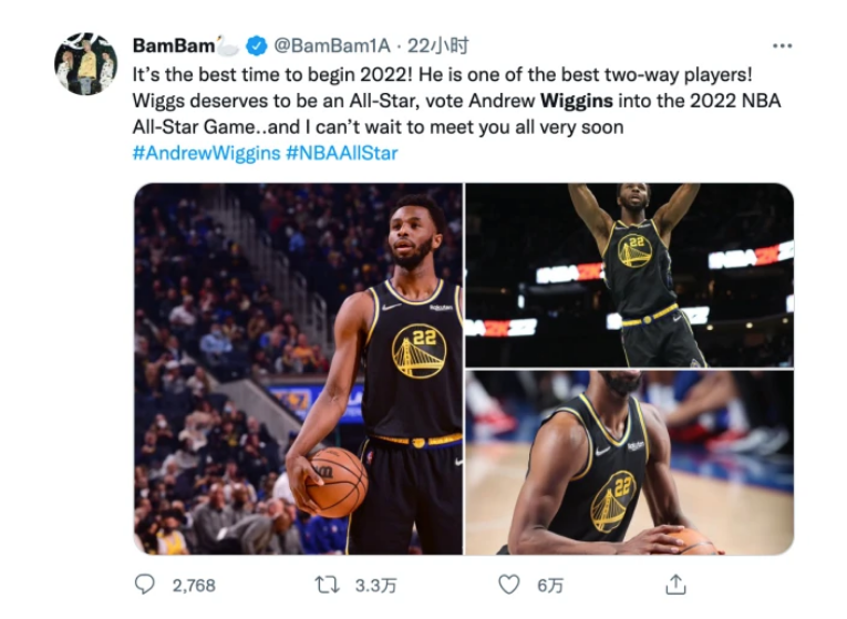 维金斯进全明星赛稳了，除了自家官媒拉票，<a href=