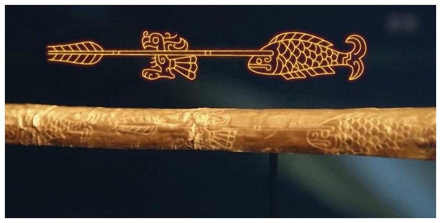 旄青铜器跟三星堆出土的金杖上之"鱼凫形"纹饰由形式至内容皆高度一致