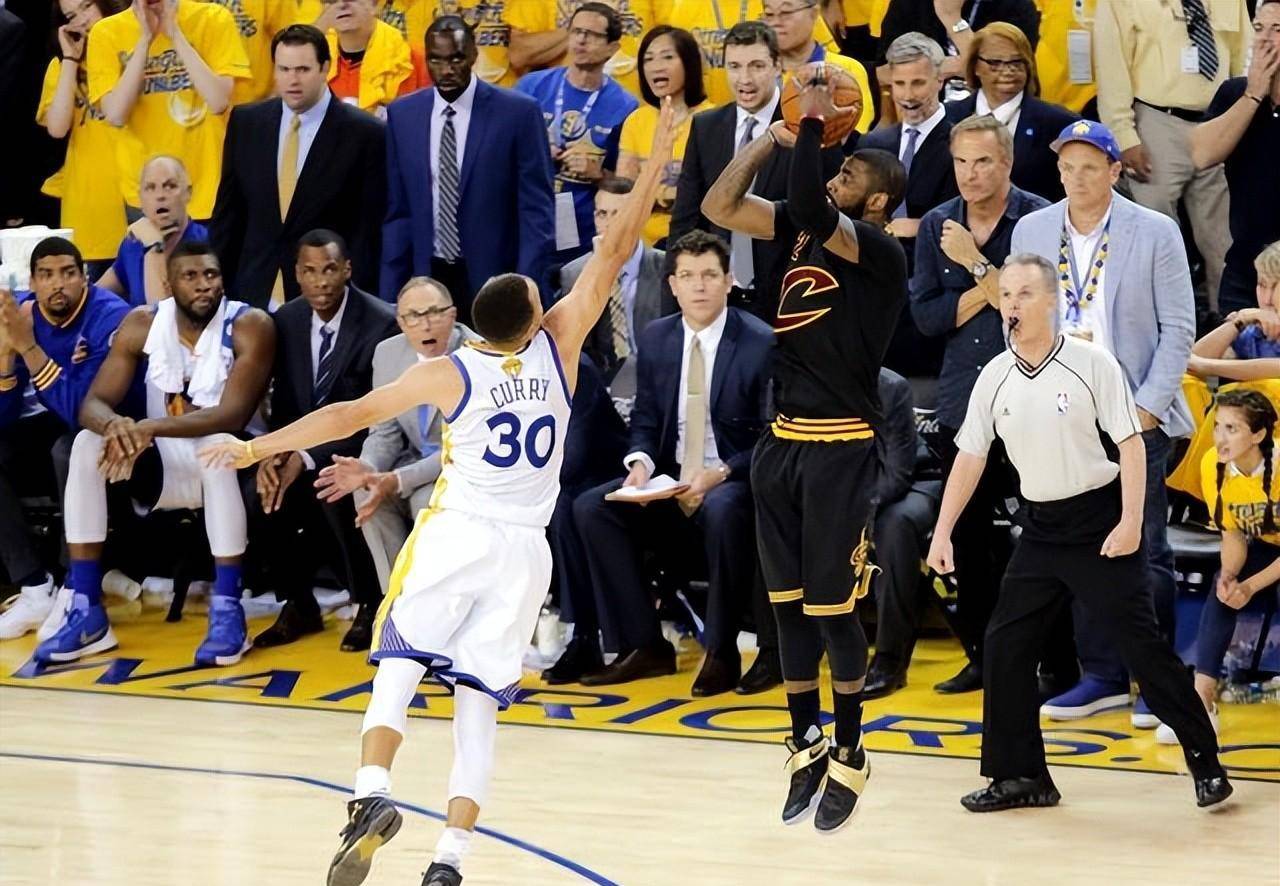 nba16年总决赛骑勇大战,凯里欧文强势致胜三分球,拖进抢七大战_高清