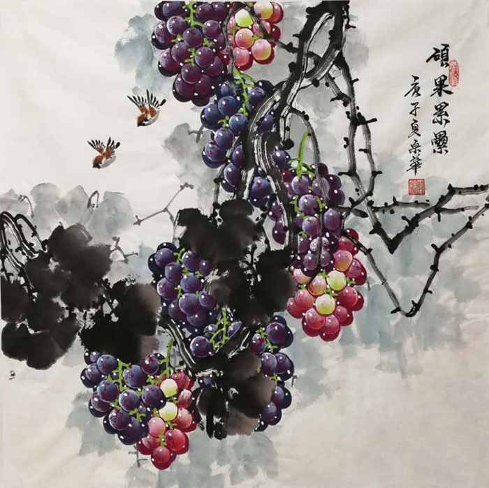 韩宗华笔下葡萄晶莹剔透,娇艳欲滴__财经头条