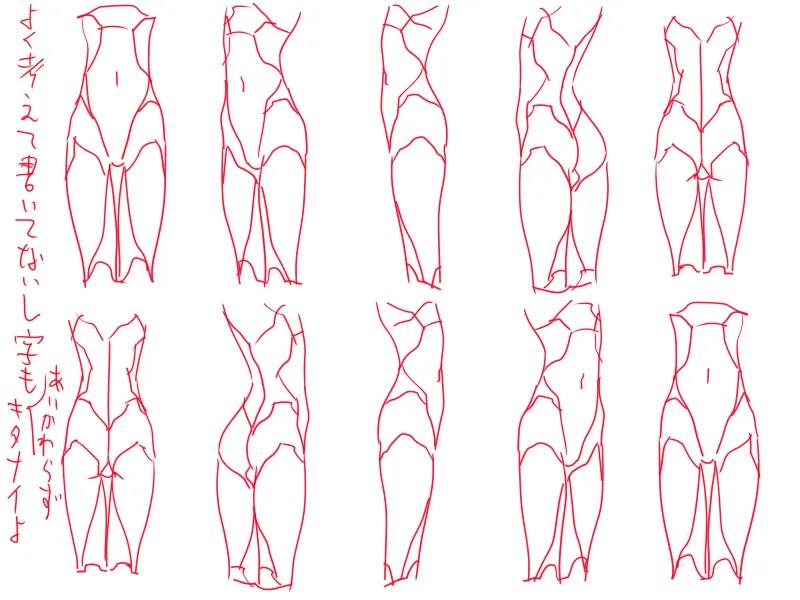 绘画素材一套非常适合新手练习的女性身体描绘素材