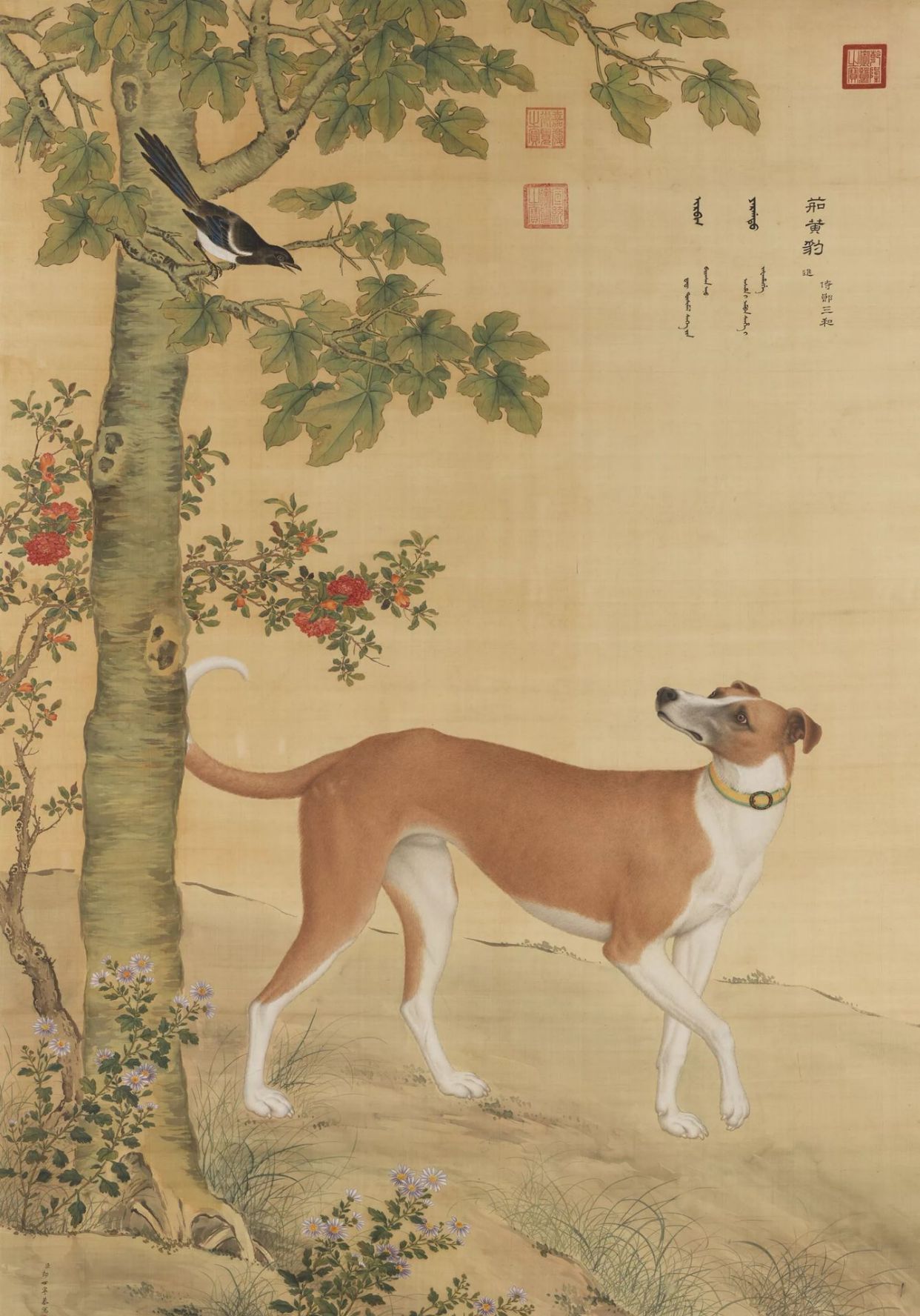 清宫画家郎世宁所作《十骏犬图》,生动传神,唯妙唯俏!