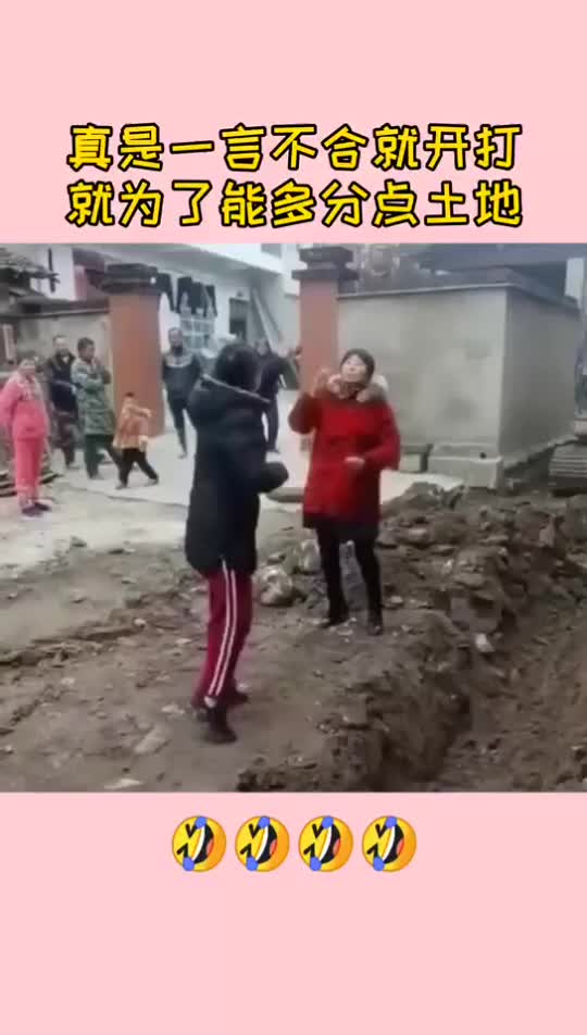 两位大妈因土地问题,竟在众人面前打架,这是无理取闹啊