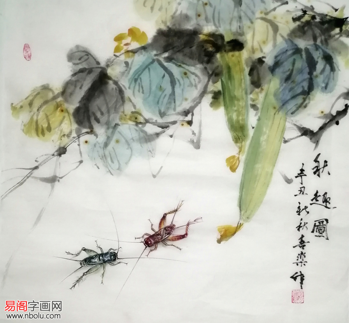 王雪涛再传弟子,蟋蟀名家舒喜乐,清雅自然,姿态横生