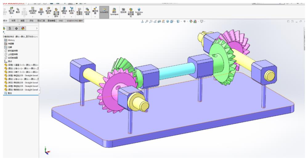 用solidworks制作的锥齿轮传动
