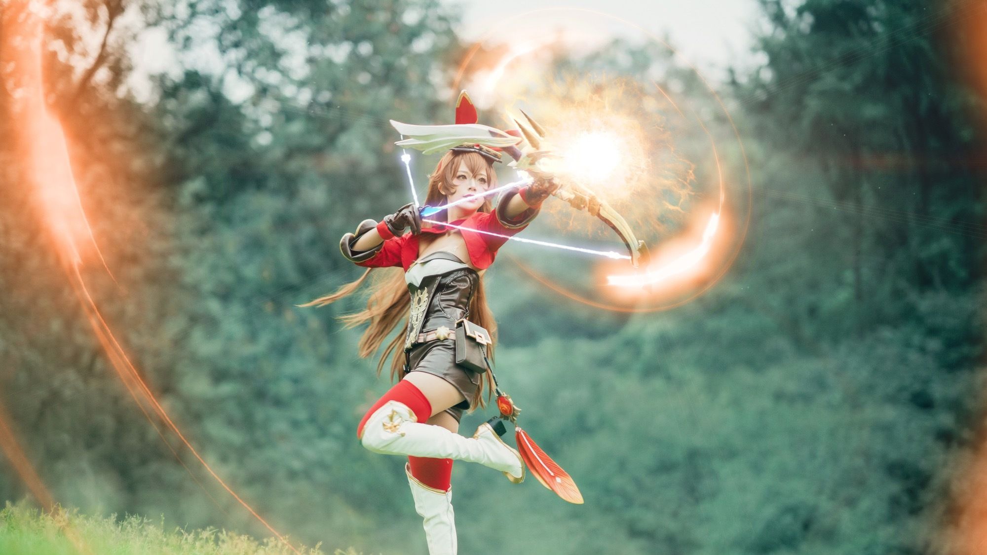 原神安柏cos,大家喜欢勇敢可爱的安柏吗!__财经头条