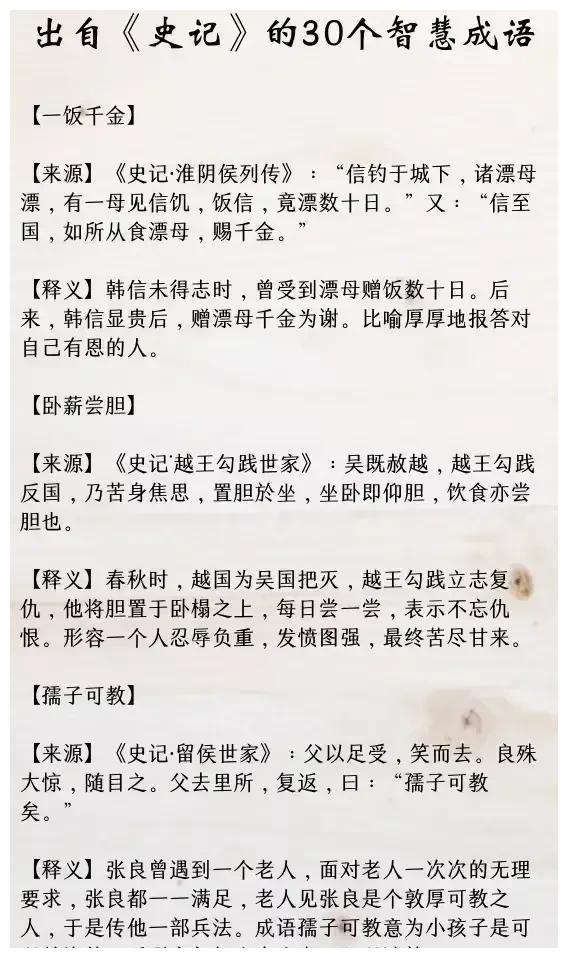 看史记学成语 出自 史记 的30个智慧成语 让你不再胸无点墨 新浪新闻