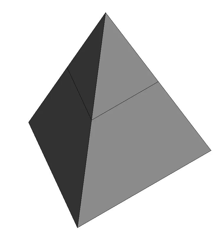 9,将上下两个实体构件"连接",我们就得到了完美的三棱锥族.