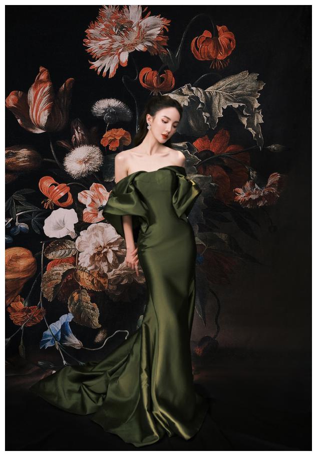 被金晨红毯造型惊艳,绿色礼服撞美斯嘉丽,欧洲贵妇头超美