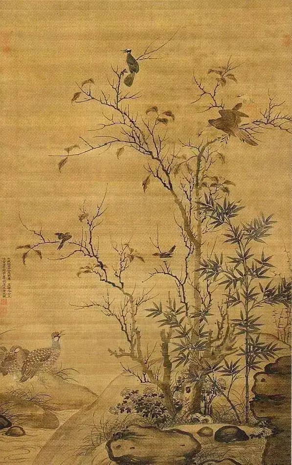 元代王渊的水墨花鸟画__财经头条