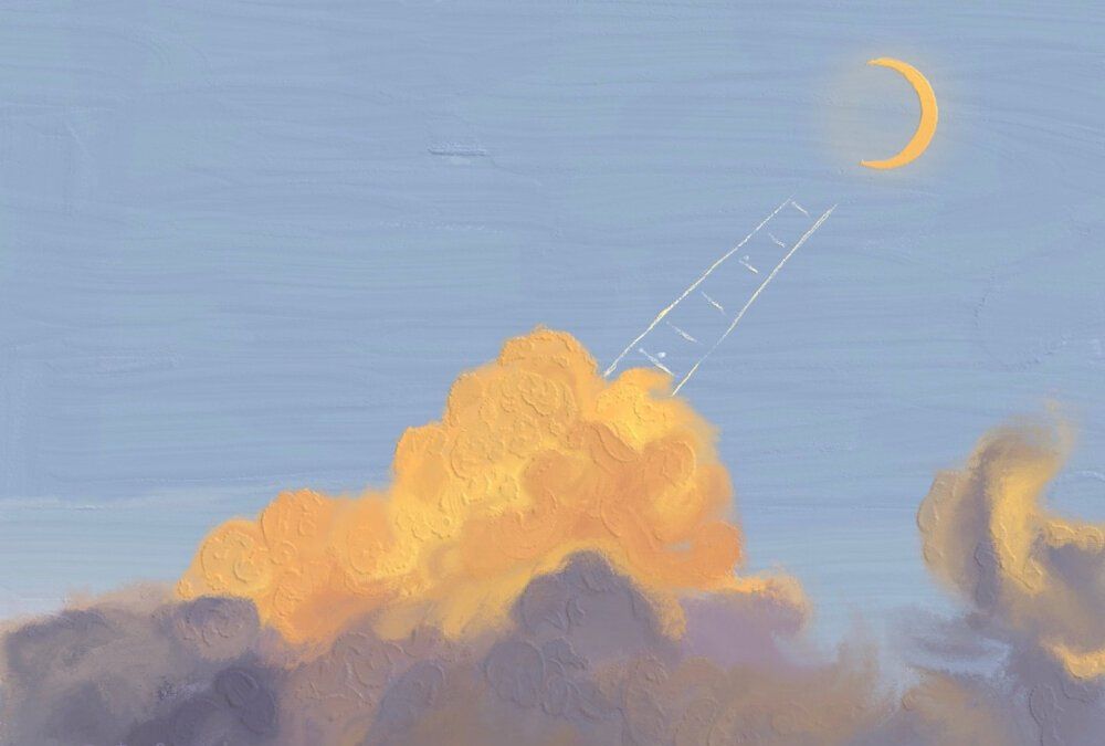 分享一组油画风景背景图,梦幻美好