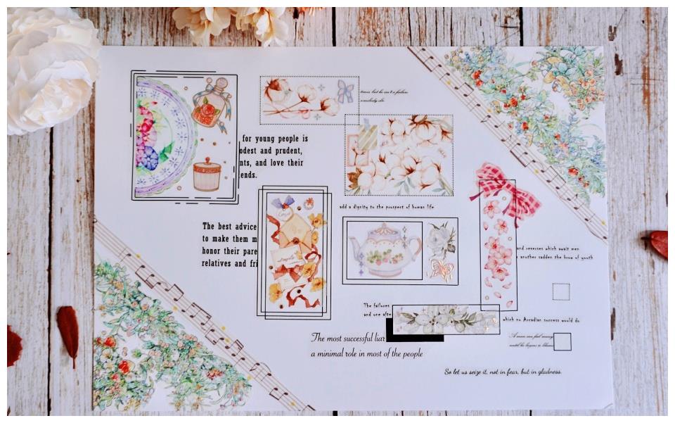 和纸胶带消耗新法大a4卡上的框框式排版