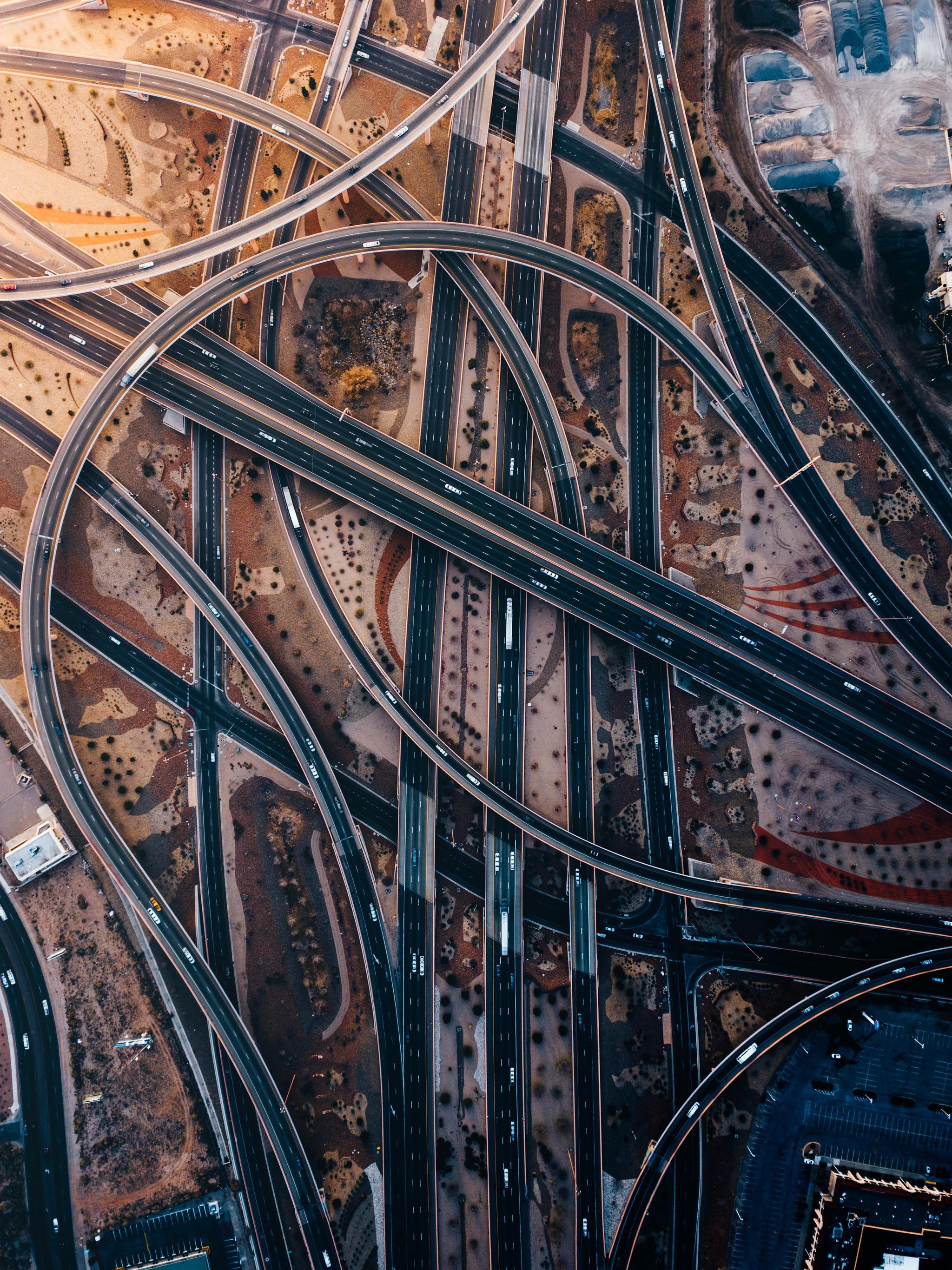 道路的顶视图摄影