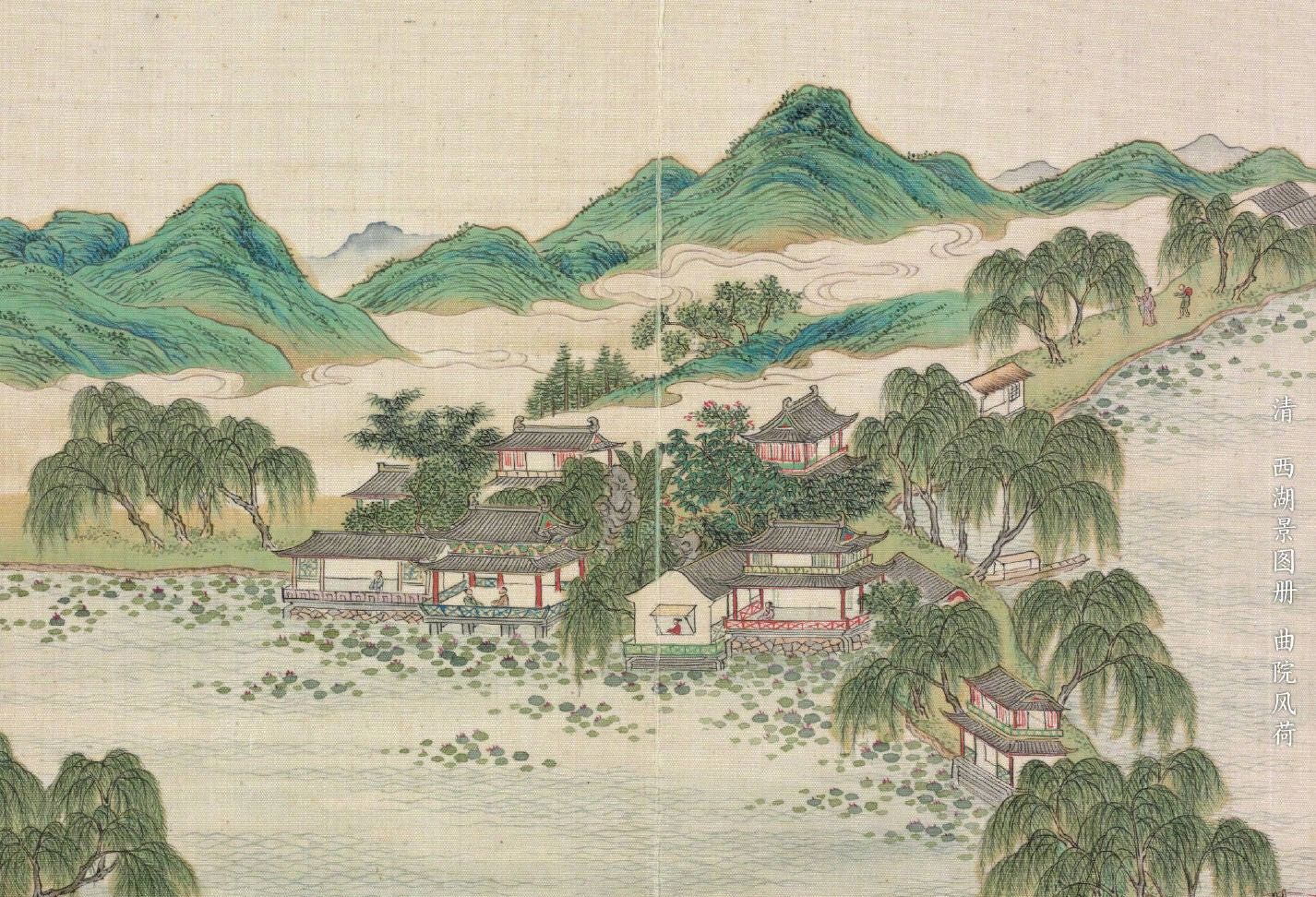 西湖风景美如画,古代画中赏美景:峰峦叠翠,人间佳景