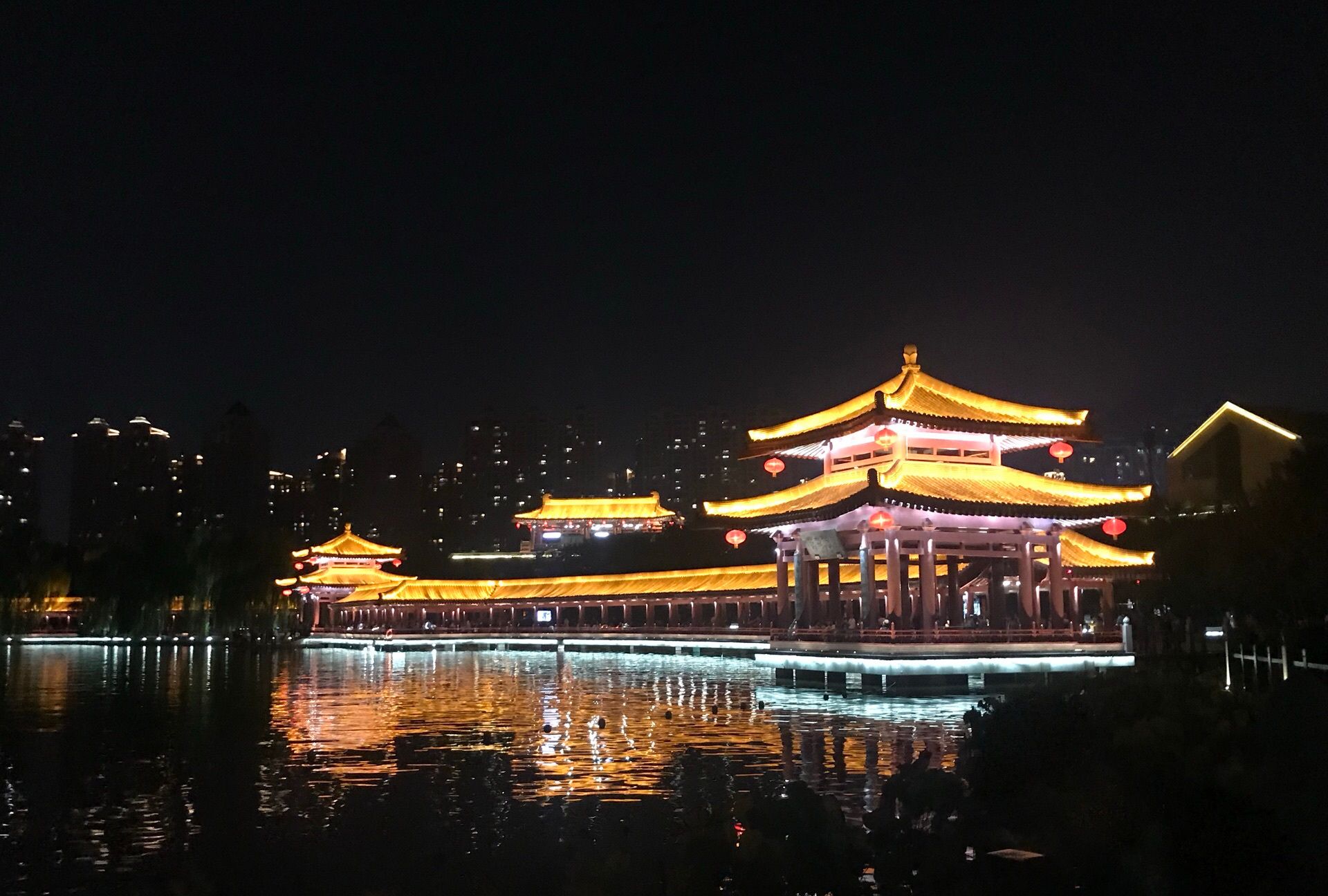 陕西省 西安市 大唐芙蓉园 灯光夜景