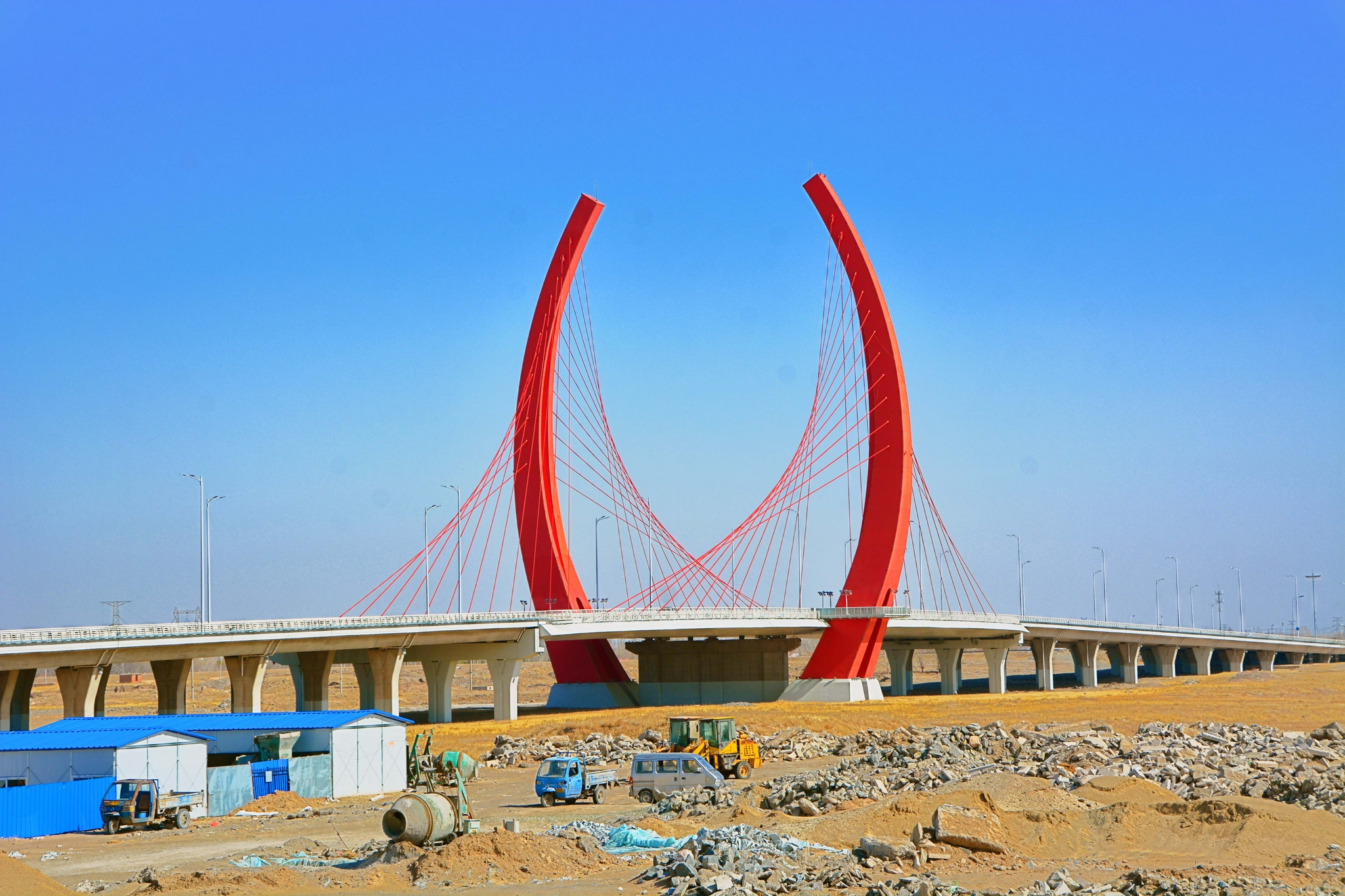 冬天的通辽市新世纪大桥原创拍摄