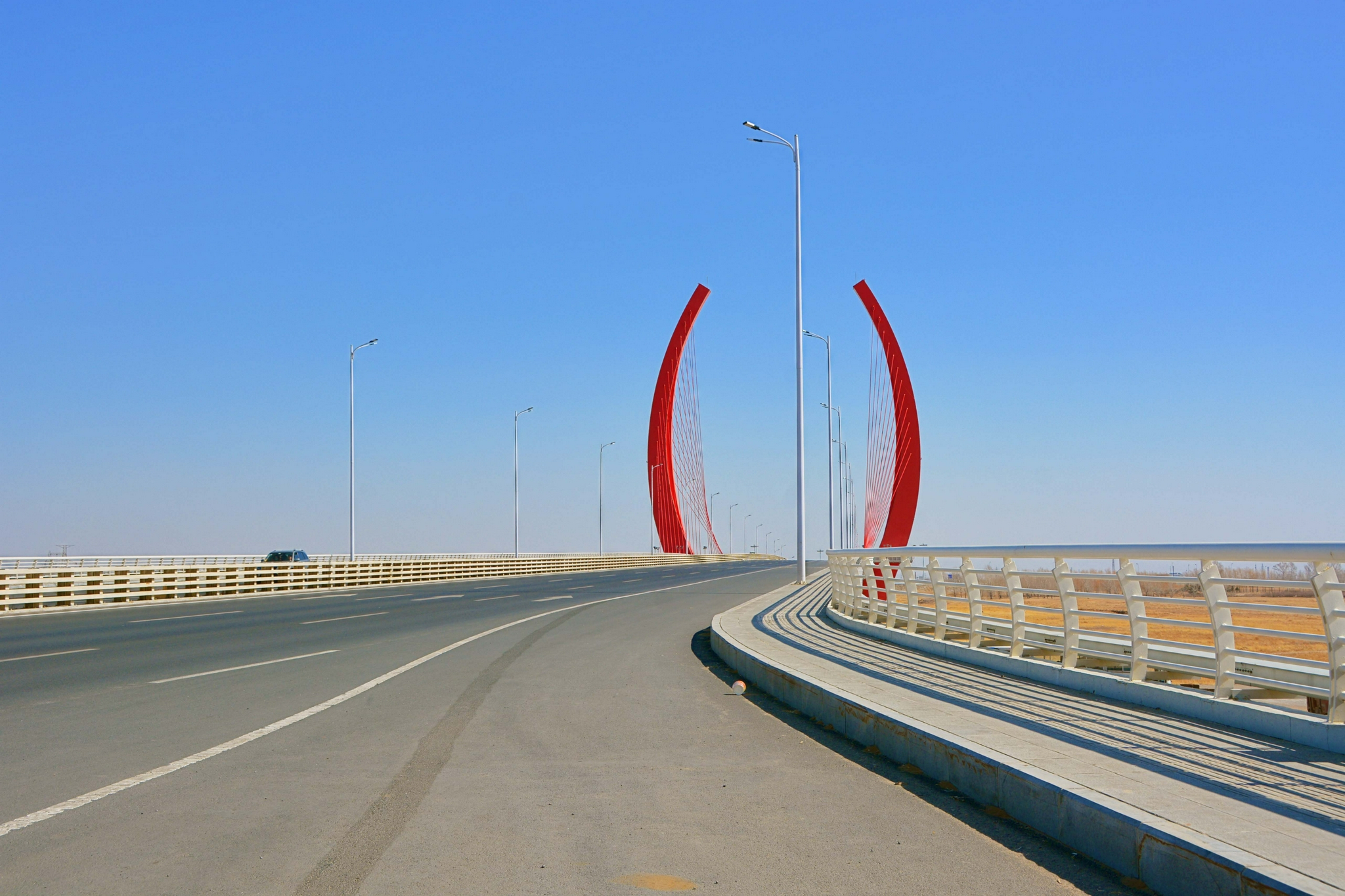 冬天的通辽市新世纪大桥原创拍摄