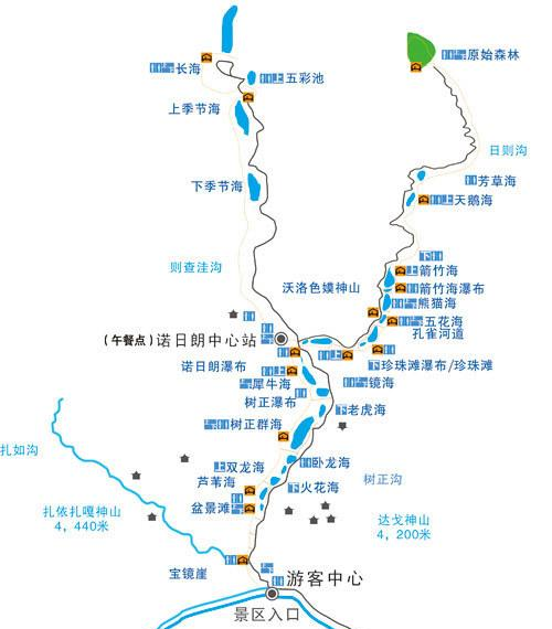 九寨沟观光车线路图图片