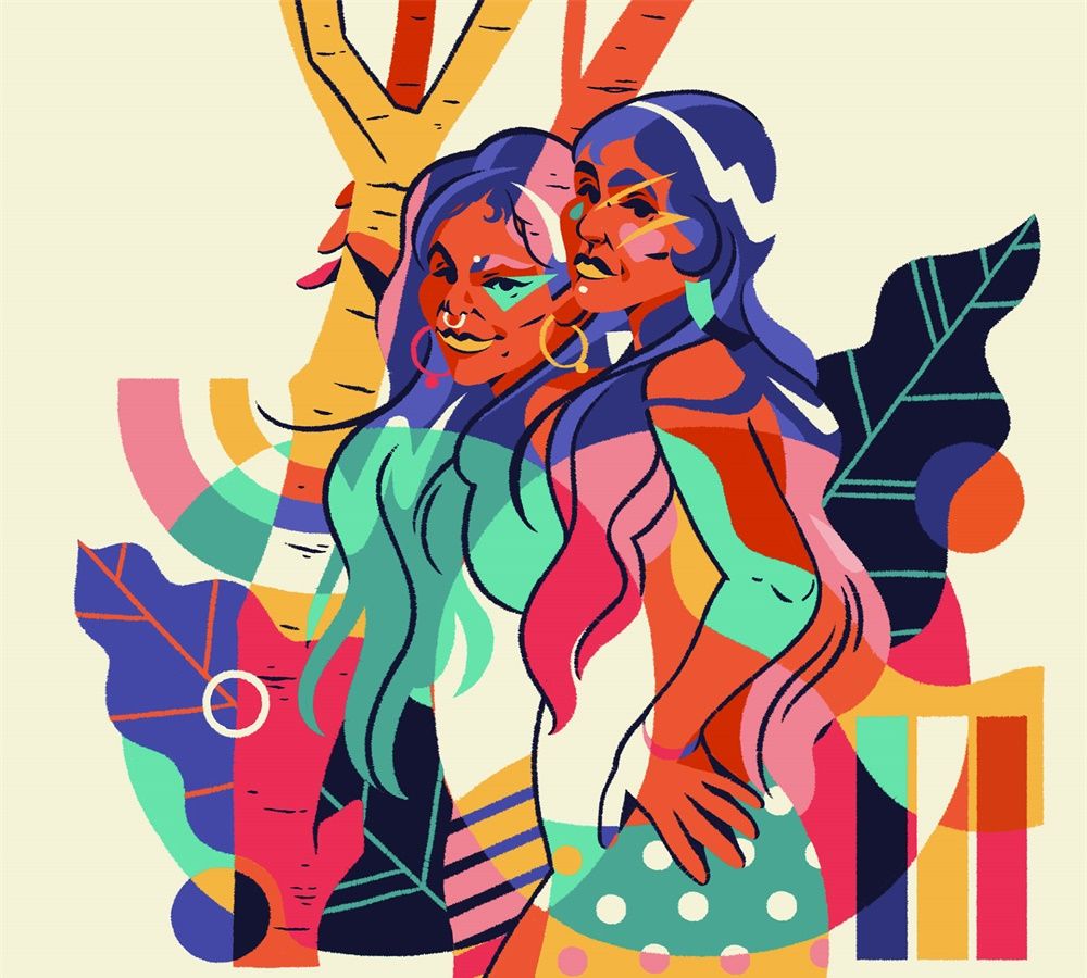 墨西哥插画师totoisemerena独具特色的扁平人物插图