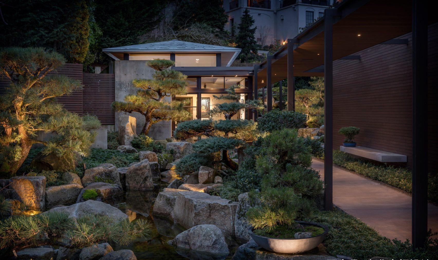 别墅设计日式庭院和建筑进行升级和改进的西雅图海滨别墅设计
