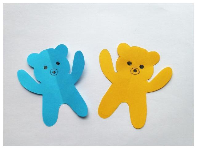 幼儿简单小手工用卡纸剪出一个可爱的小熊好学又好看