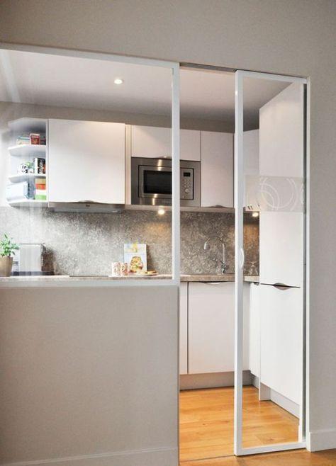 厨房之前没装门,现在想加也不迟,不装普通门就选这种,最省空间