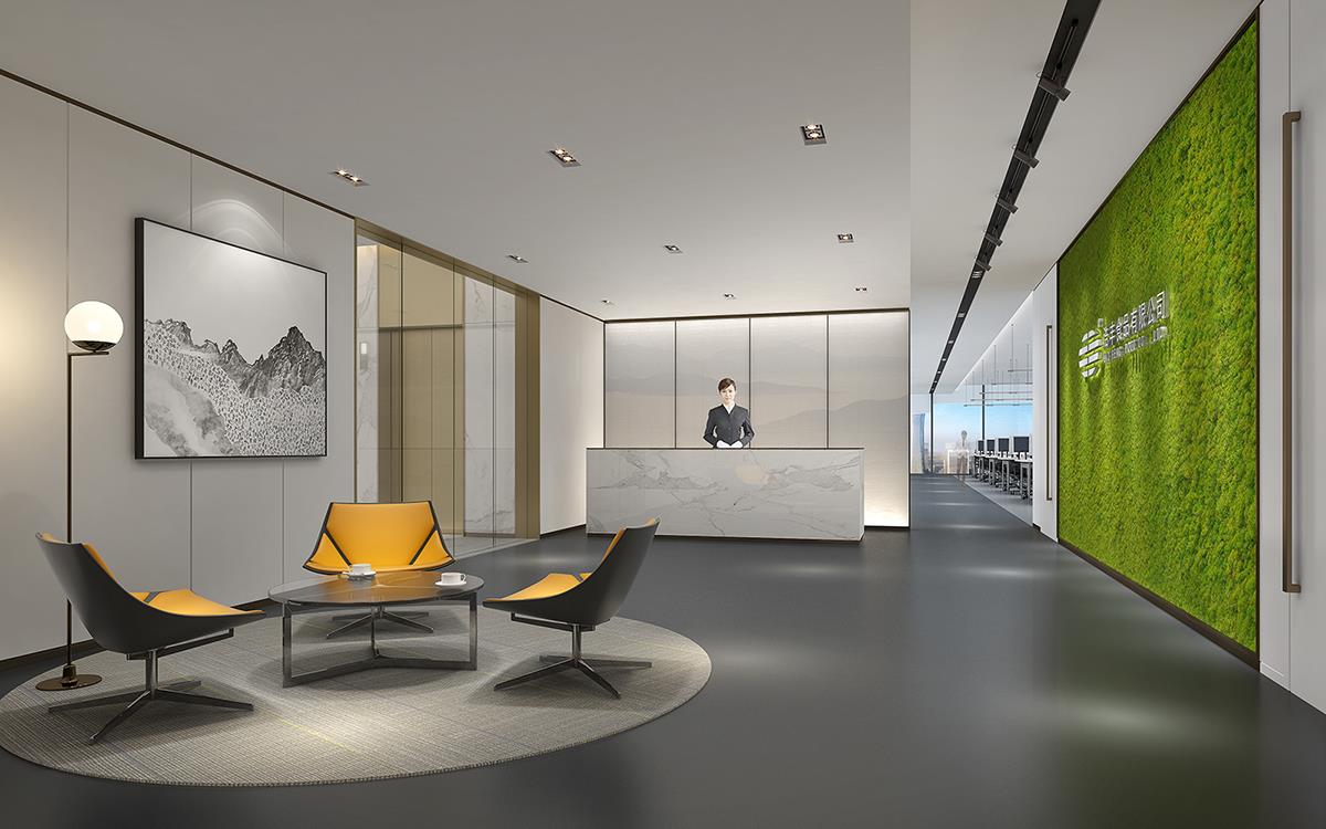 青岛大型上市公司办公室全案装修设计效果图