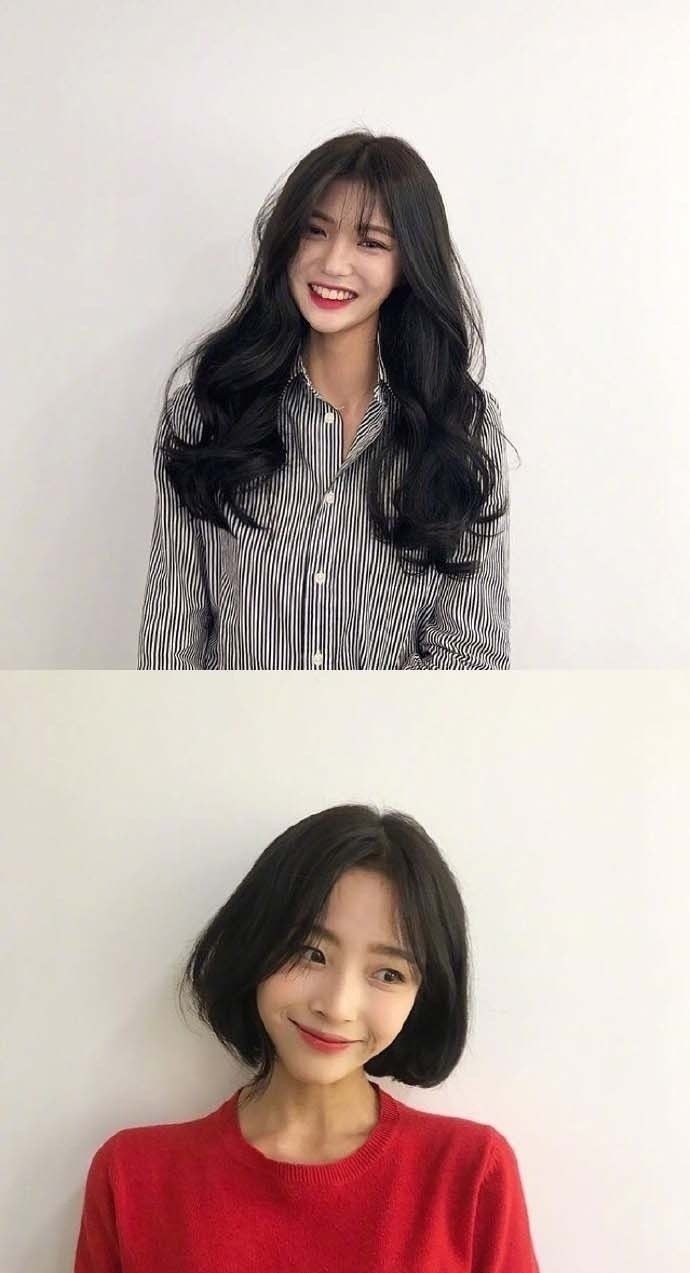 黑色系发型参考中长发