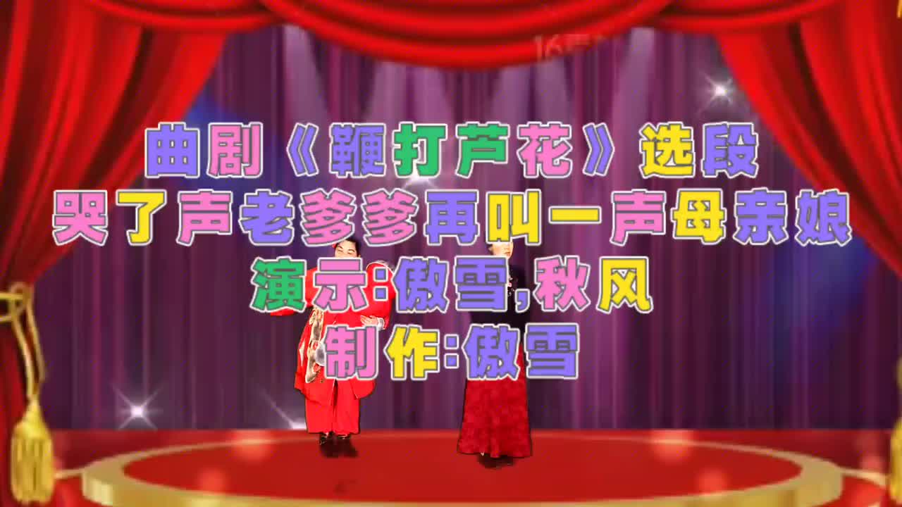 曲剧《鞭打芦花》选段,哭了声老爹爹再叫一声母亲娘,哭声悲切.