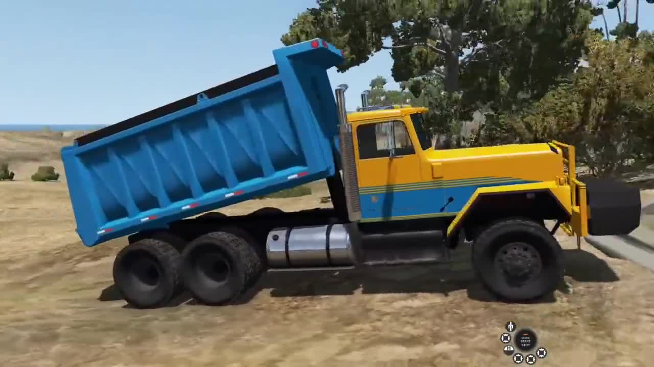 beamng:3吨自卸卡车在乡村烂路上测试悬挂性能,画面够酸爽
