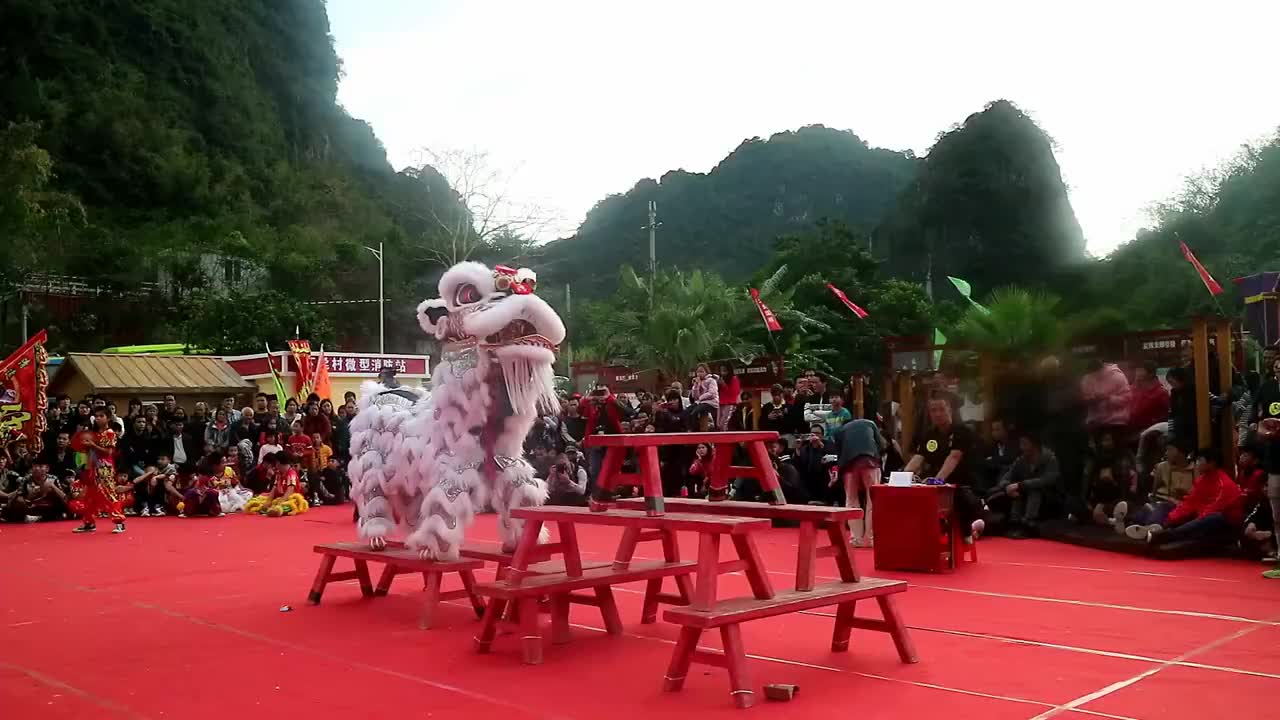 这是刘备狮还是赵云狮,八仙凳上倒挂采青一气呵成,好看_新浪新闻