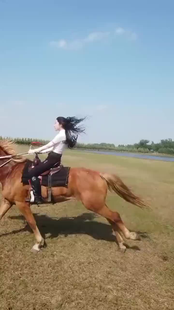 见识一下骑马的小姐姐策马奔腾的样子太帅了