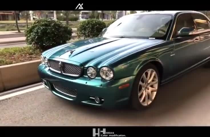 捷豹经典款xj贴膜英国绿武汉贴