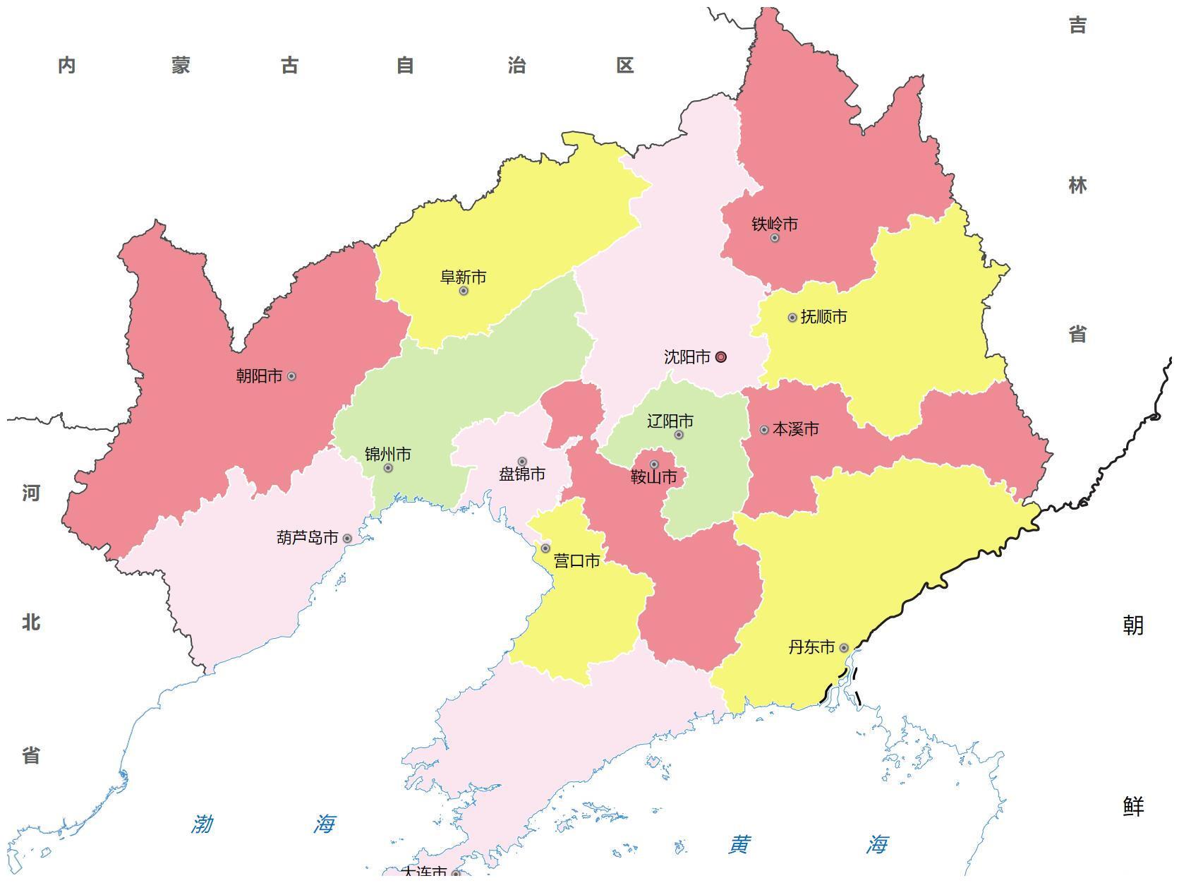 辽宁省各市地图划分图片