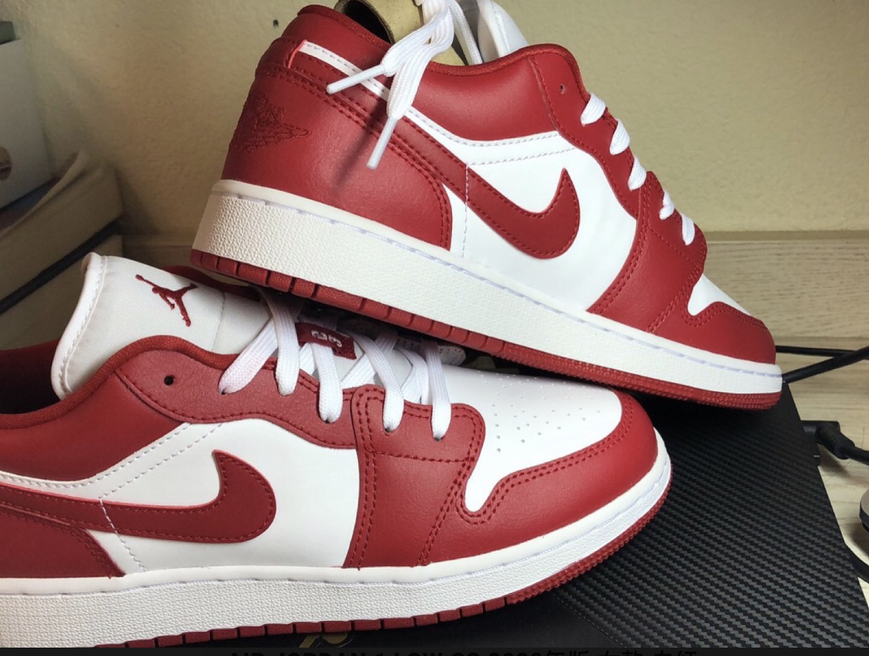 aj1 low 白红 极速开箱air jordan 1 low 白红