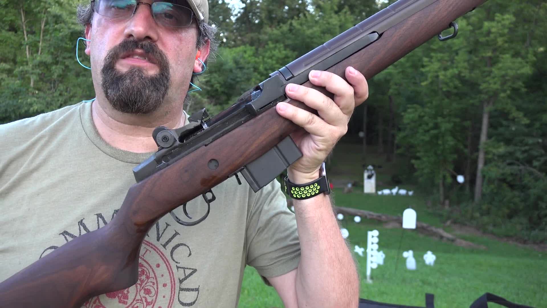 春田m1a步枪,户外靶场射击目标物,这枪法已经非常准了!