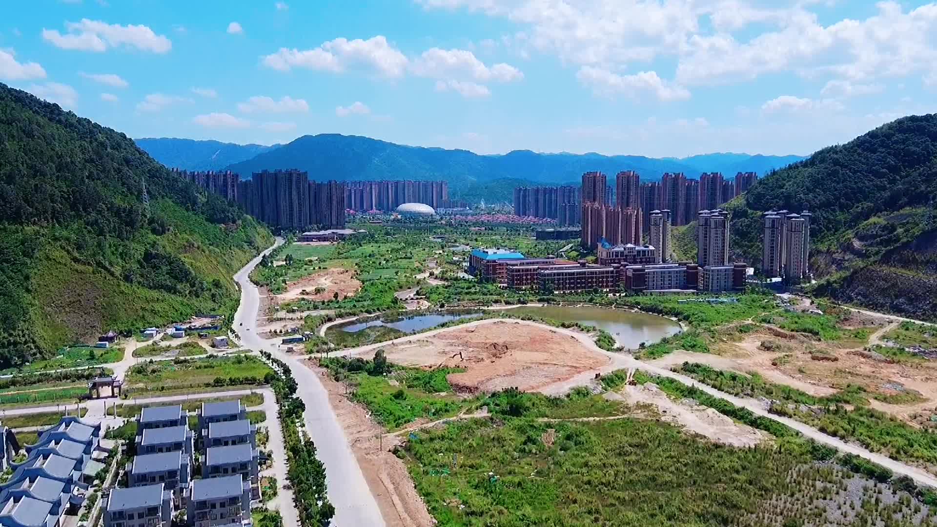 350米高空看福州连江县贵安新天地!