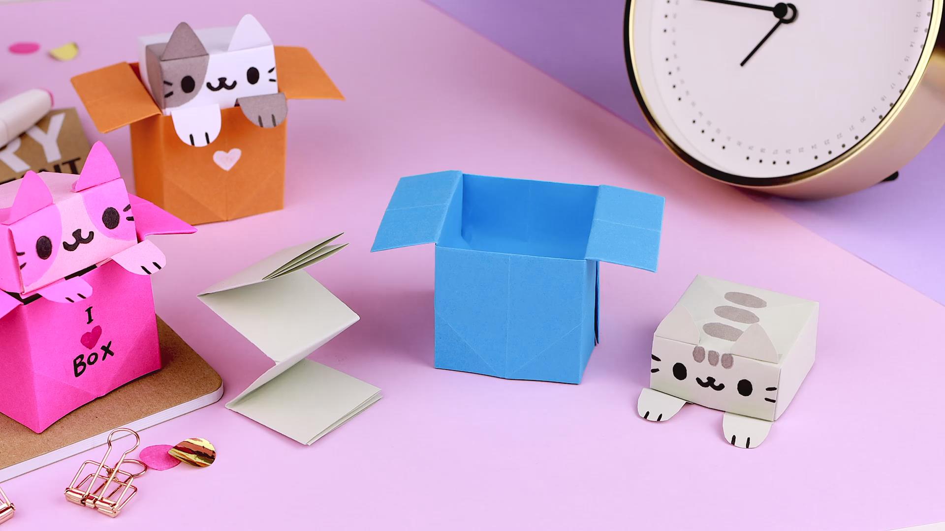 创意手工diy简单又可爱的猫咪盒子