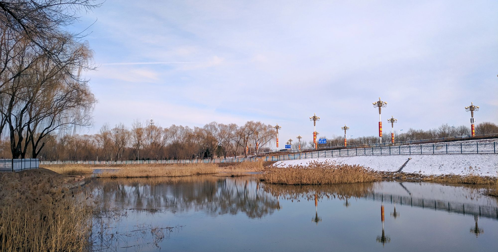 实拍北京顺义减河公园冬景,春天不远了