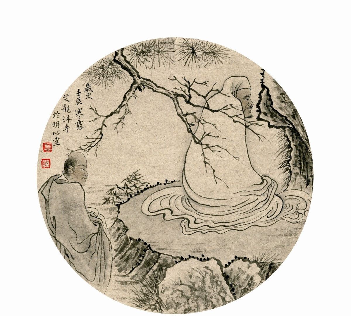 独坐幽篁里,弹琴复长啸.隐士工笔作品欣赏