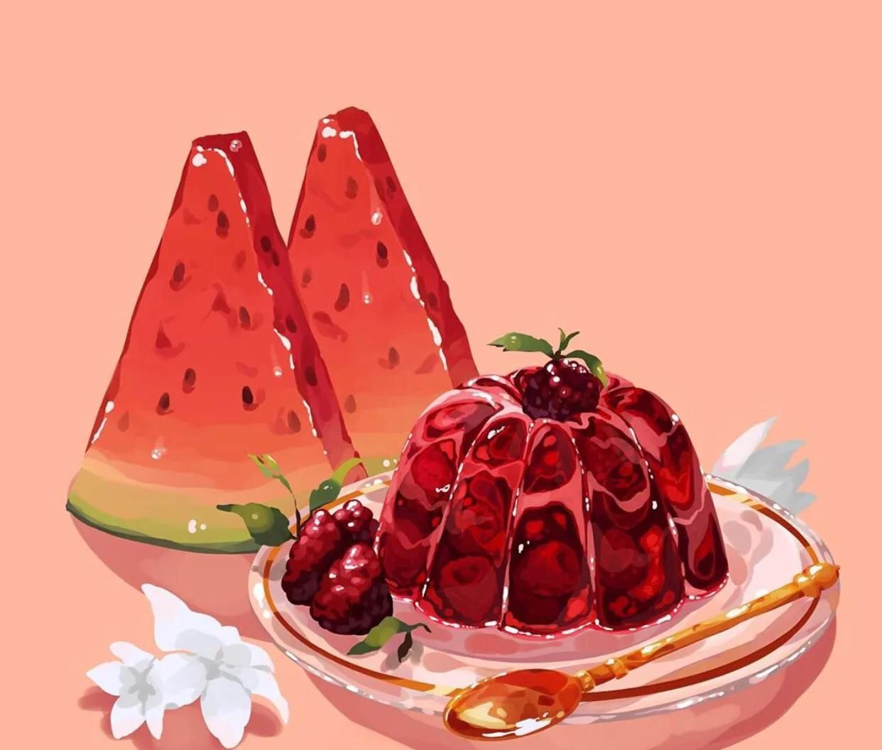 艺术家系列no1218mmumechii日本插画师粉粉嫩嫩的可口美食