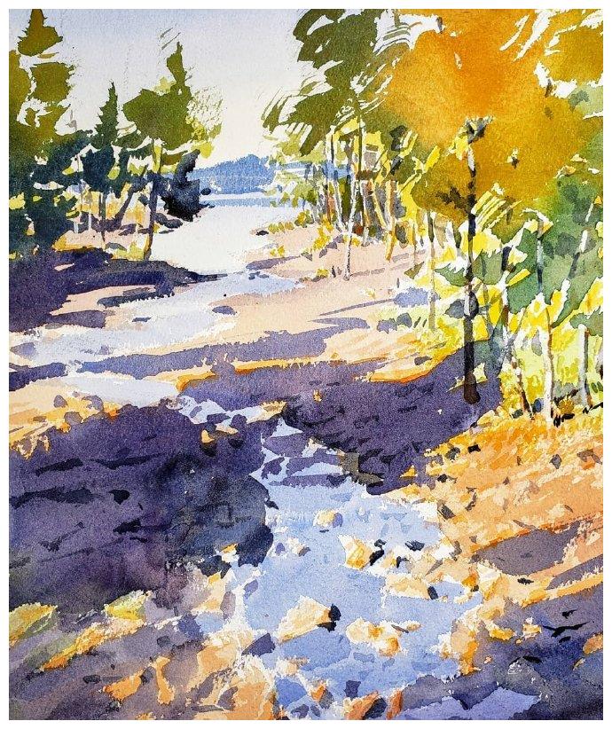 水彩山水风景绘画作品