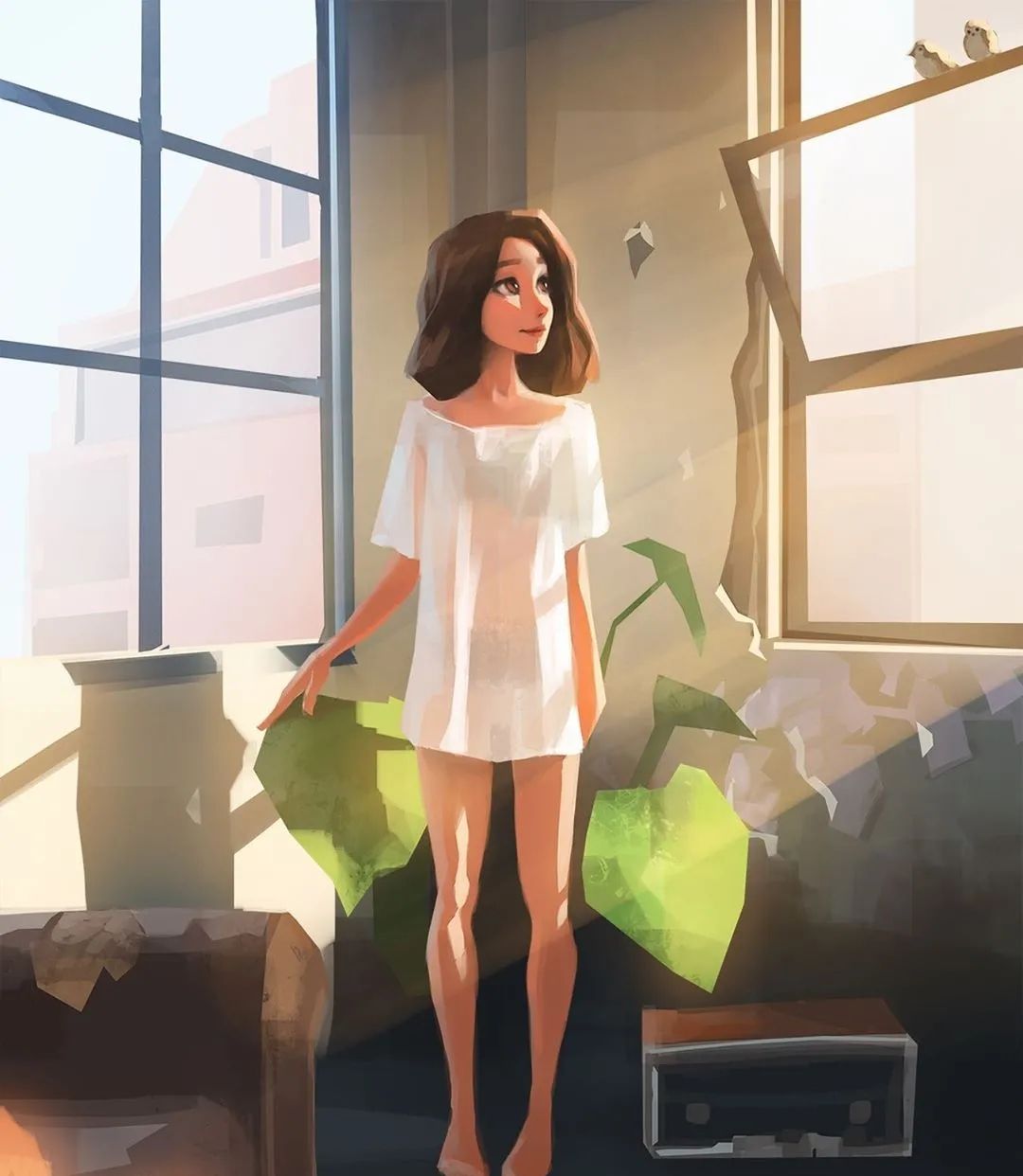 自信阳光的女孩子,数位板手绘插画,看完真的赏心悦目!